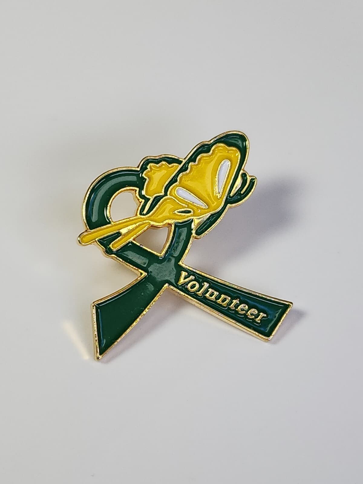 Green Ribbon With Butterfly Volunteer Lapel Pin Mental Health Awareness  2