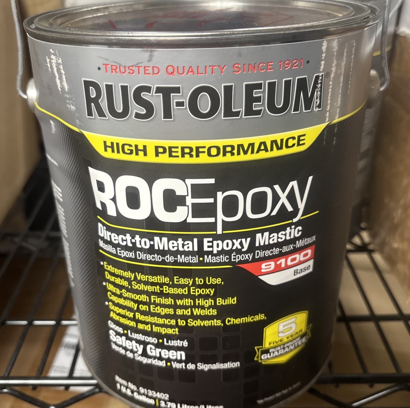 Rust-Oleum Safety Green ROCEpoxy Direct-to-Metal Epoxy Mastic 9100 Base, 1 Gal 3