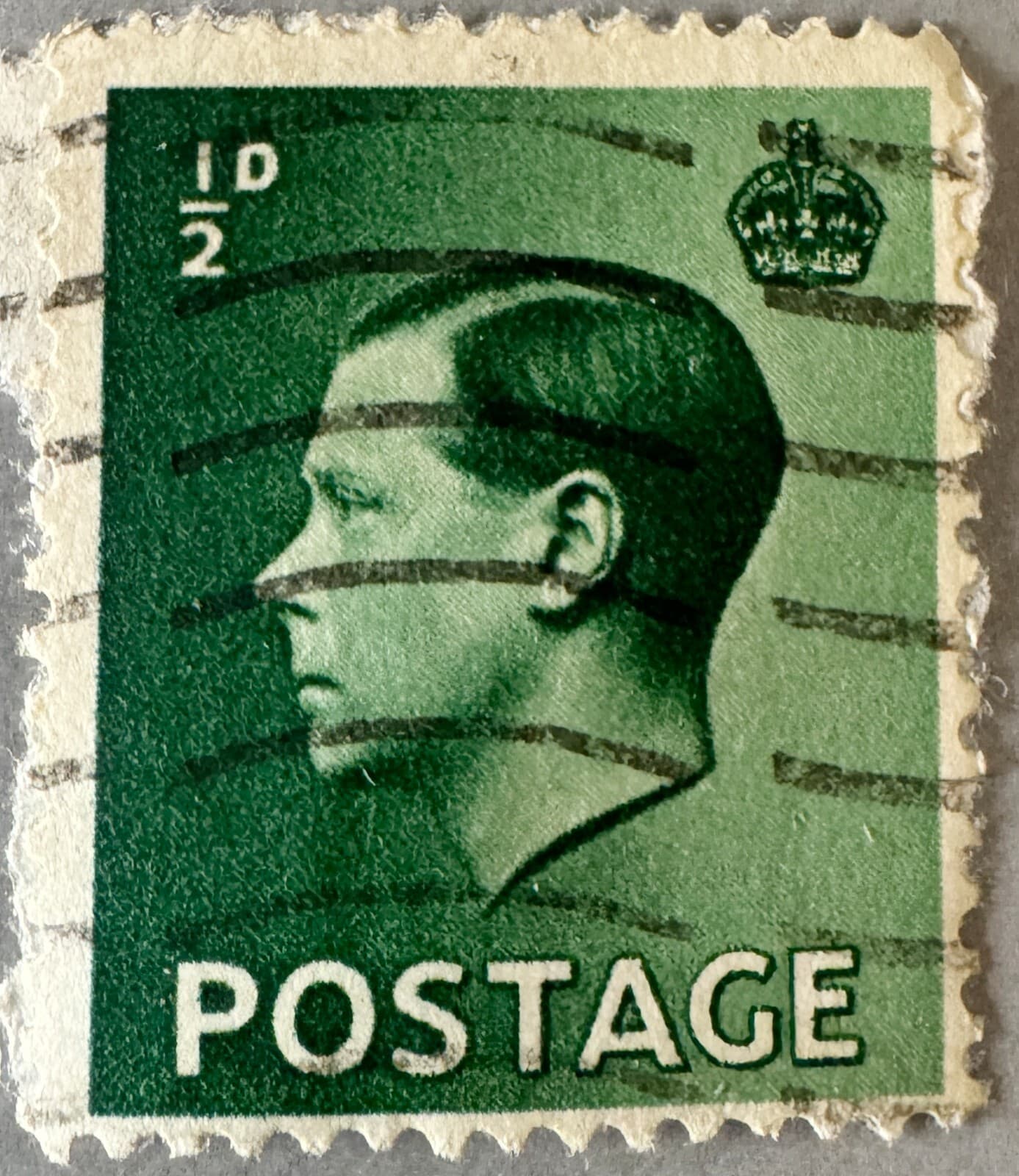 Vintage 1936 G.Britain King Edward VIII 1/2d Green Postage Stamp | Cancelled