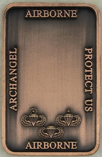 Saint Michael Patron Saint of Paratroopers Copper Army Airborne Challenge Coin 2