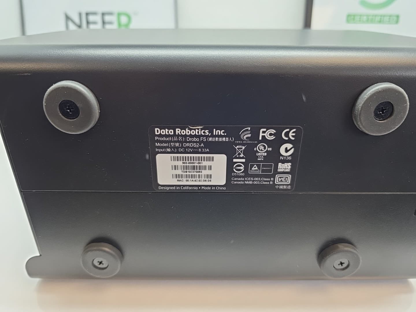 Data Robotics Drobo FS DRDS2-A Network Attached Storage w/5x 1TB Drives 4