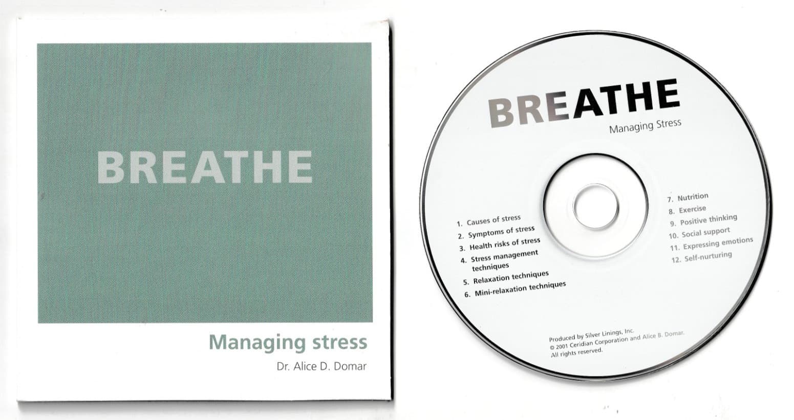 BREATHE RELAX Managing Stress Dr. Alice Domar 2001 CD Symptoms Techniques