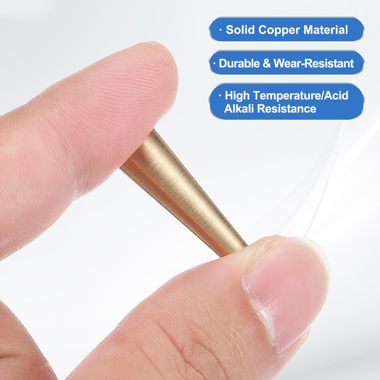 Tapered Shaped Solid Copper Stopper, 1/4" Tube Copper Stoppers Lab Plugs 3