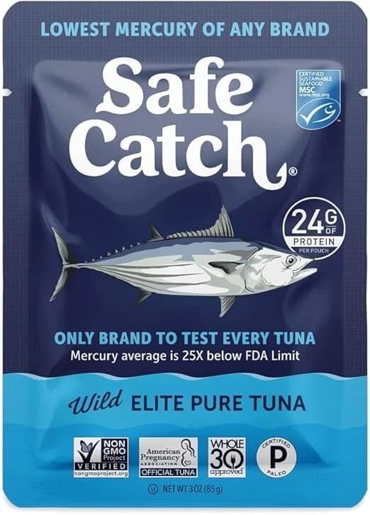 Safe Catch Elite Tuna Wild-Caught Lowest Mercury Fish Pouch Gluten-Free Pack(12) 2