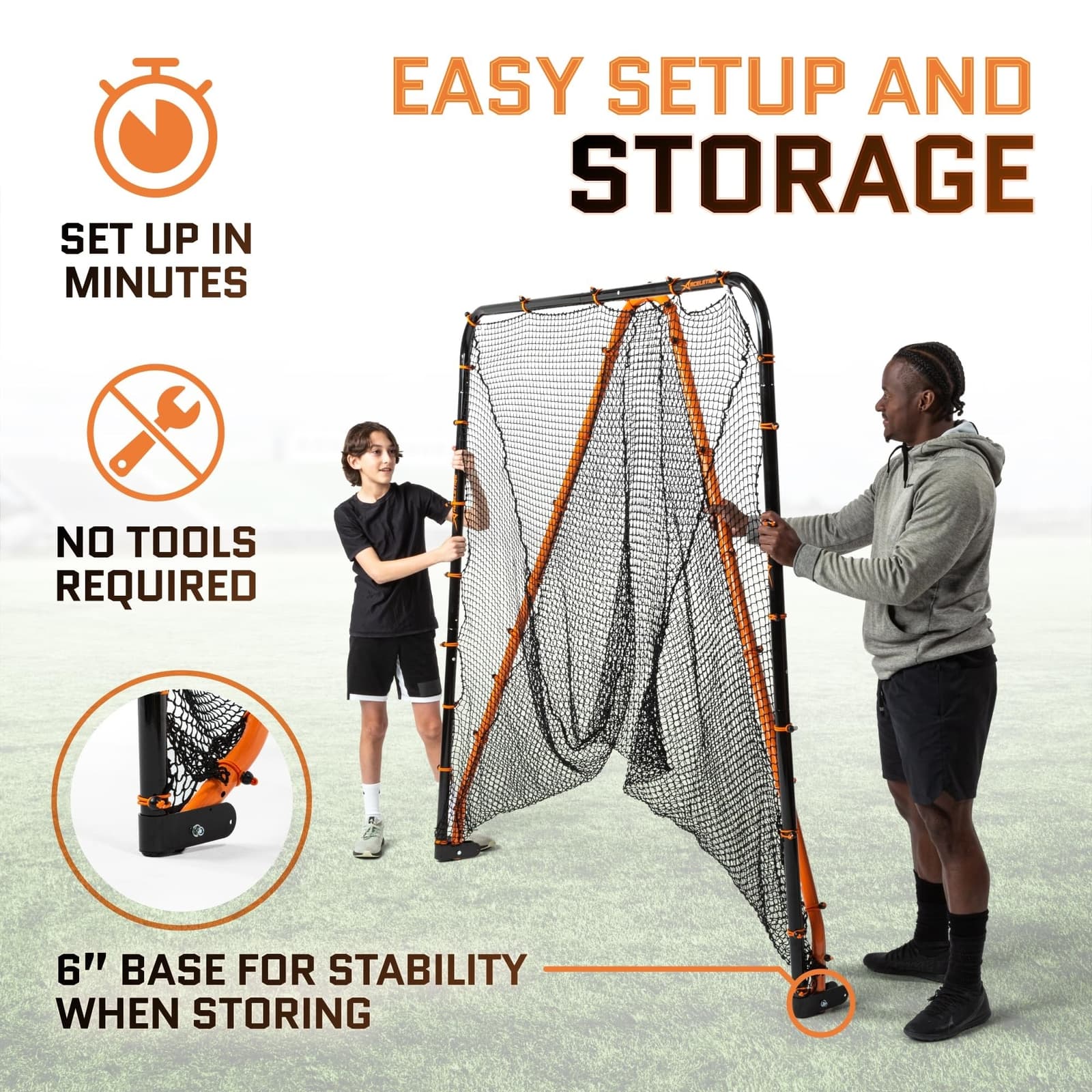 Lacrosse Goal Net Folding Lacrosse Net | Powder Coated Steel frame | UV Treat... 2
