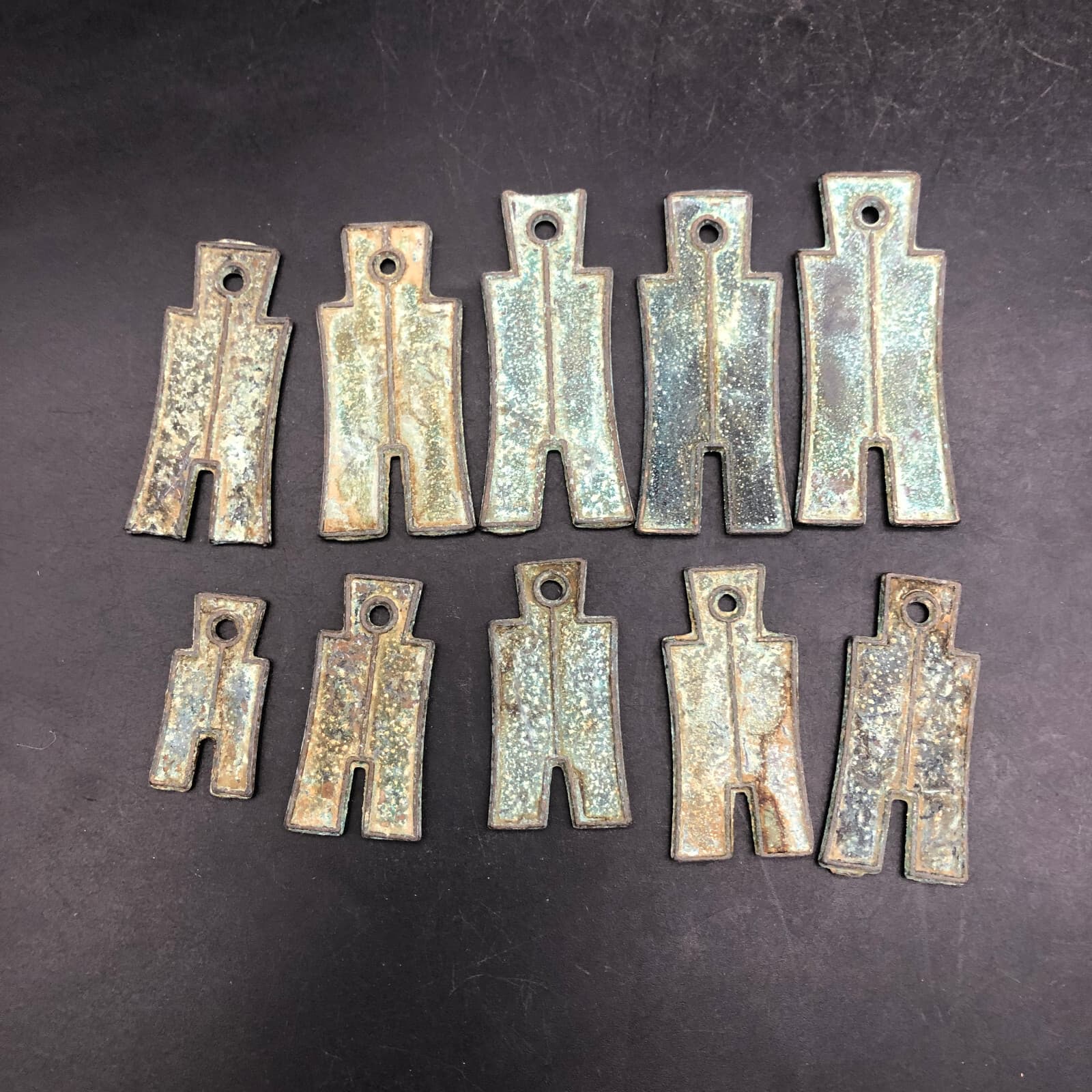 10Pcs Collect Chinese Ancient Coins China Old Dynasty Bronze Currency Cash 布币 2