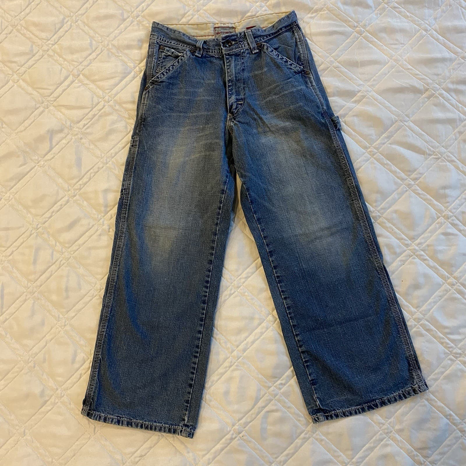 Vintage Abercrombie & Fitch Youth Baggy Wide Leg Skater Denim Jeans 12 Y2K 90’s