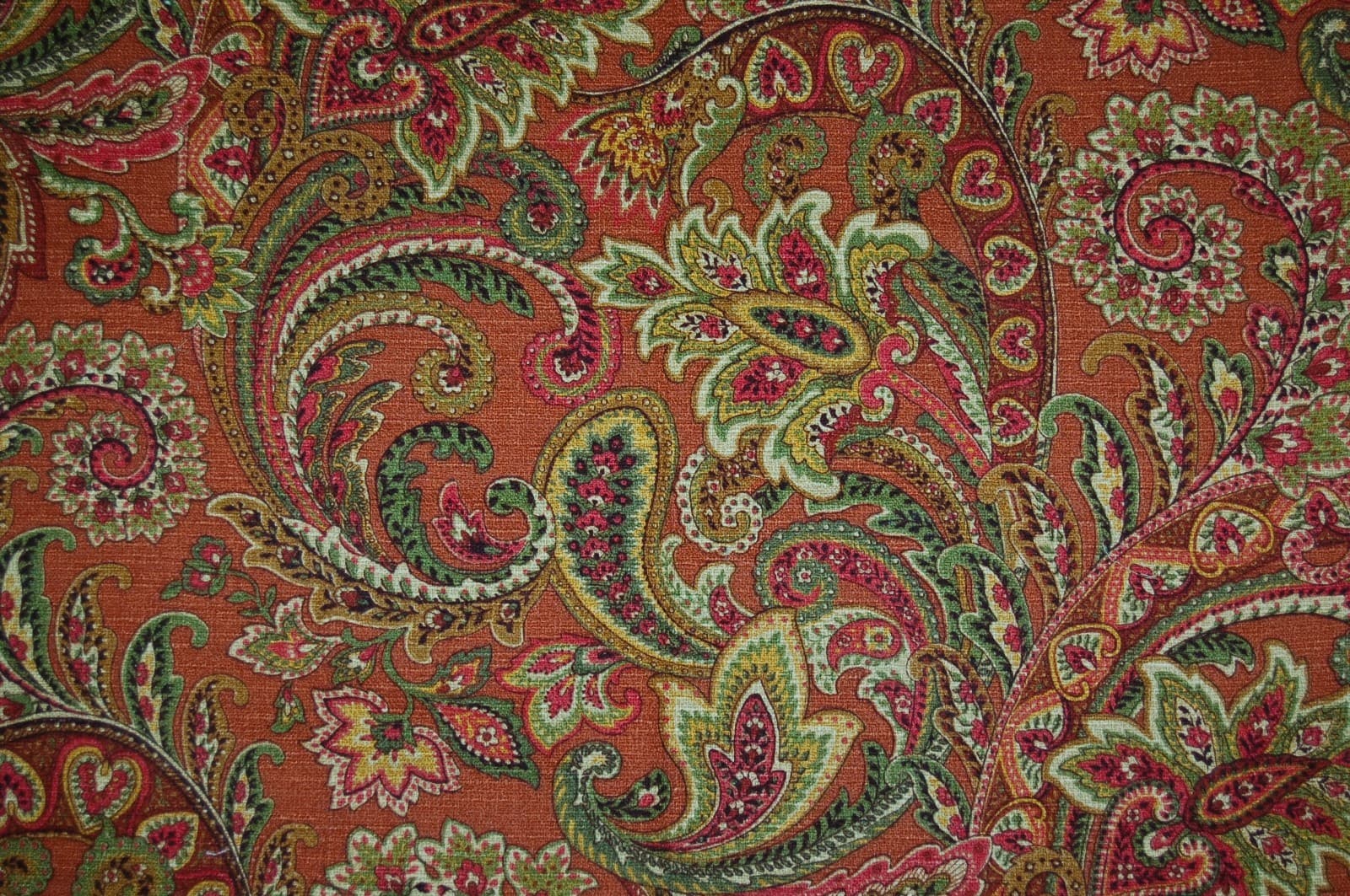 VINTAGE RETRO Fabric Raymond Waites Paisley 49"X54" 27"x40" 2 cuts  Made in USA 3