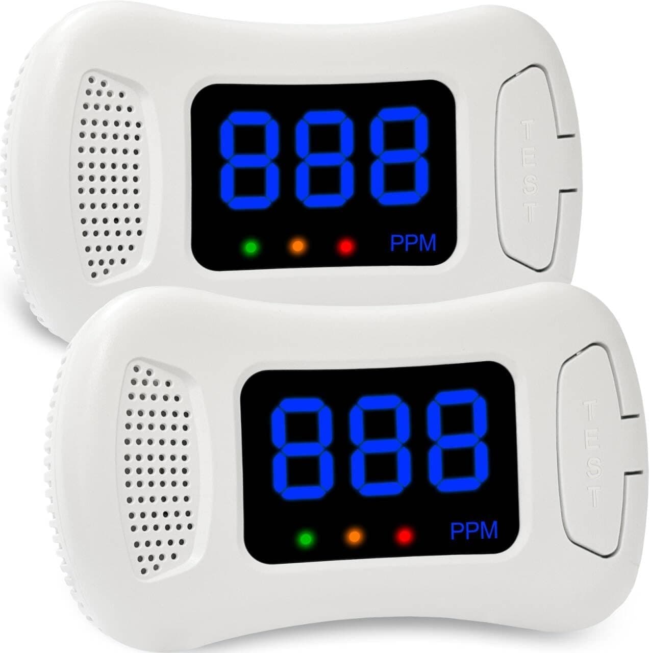2 Packs Carbon Monoxide Detectors,CO Alarm Detector Monitor Battery Operated