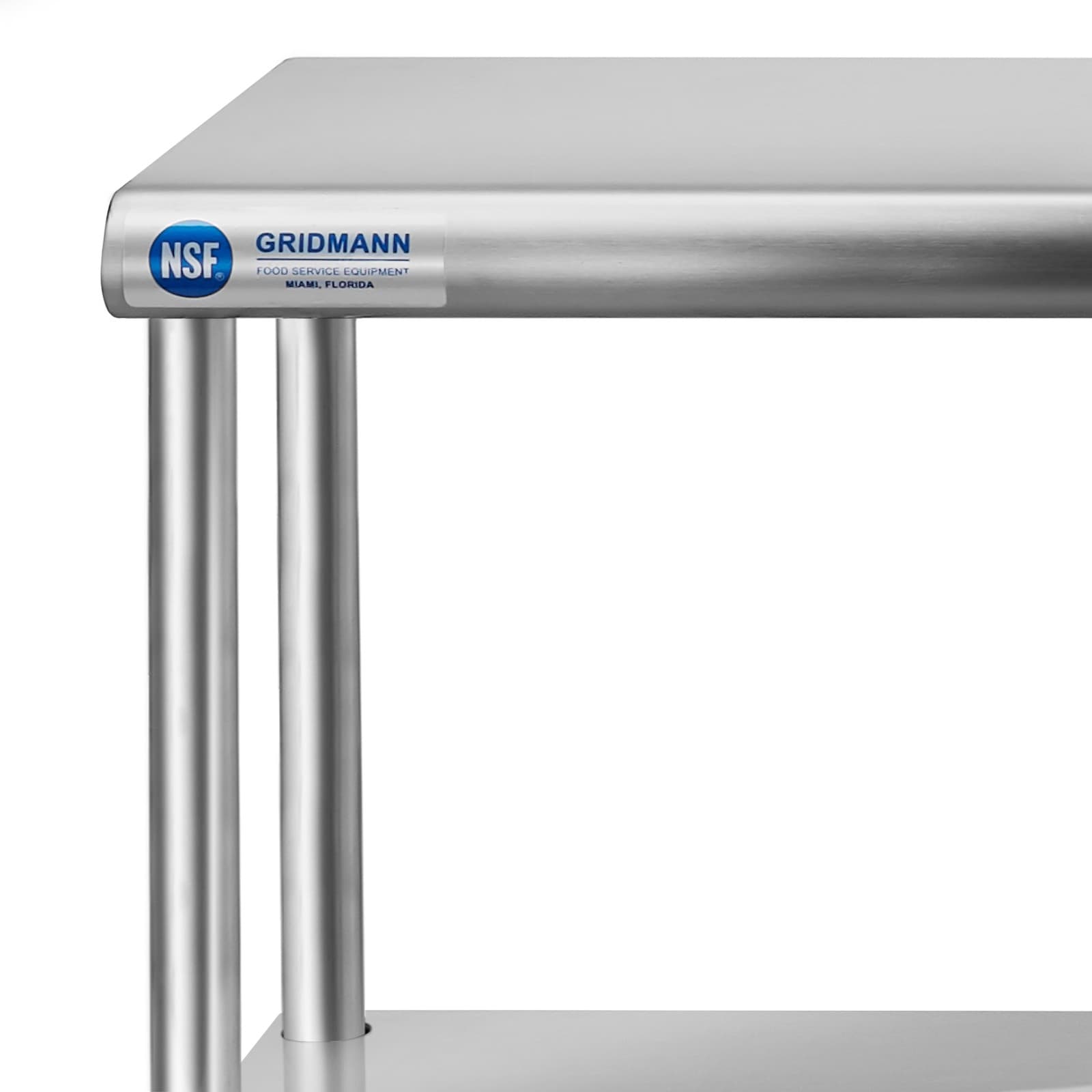 Stainless Steel Commercial Kitchen Prep Table with Double Overshelf- 30" x 48" 5
