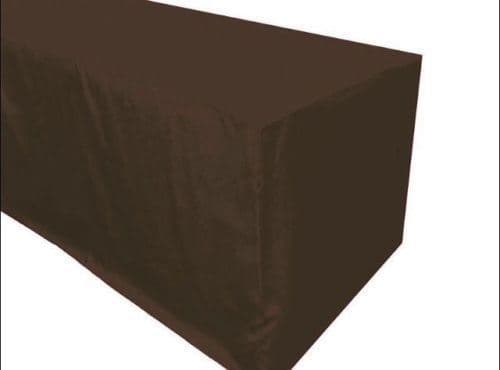 8' ft. Fitted Polyester TABLECLOTH Trade show Booth wedding DJ Table Cover Brown 2