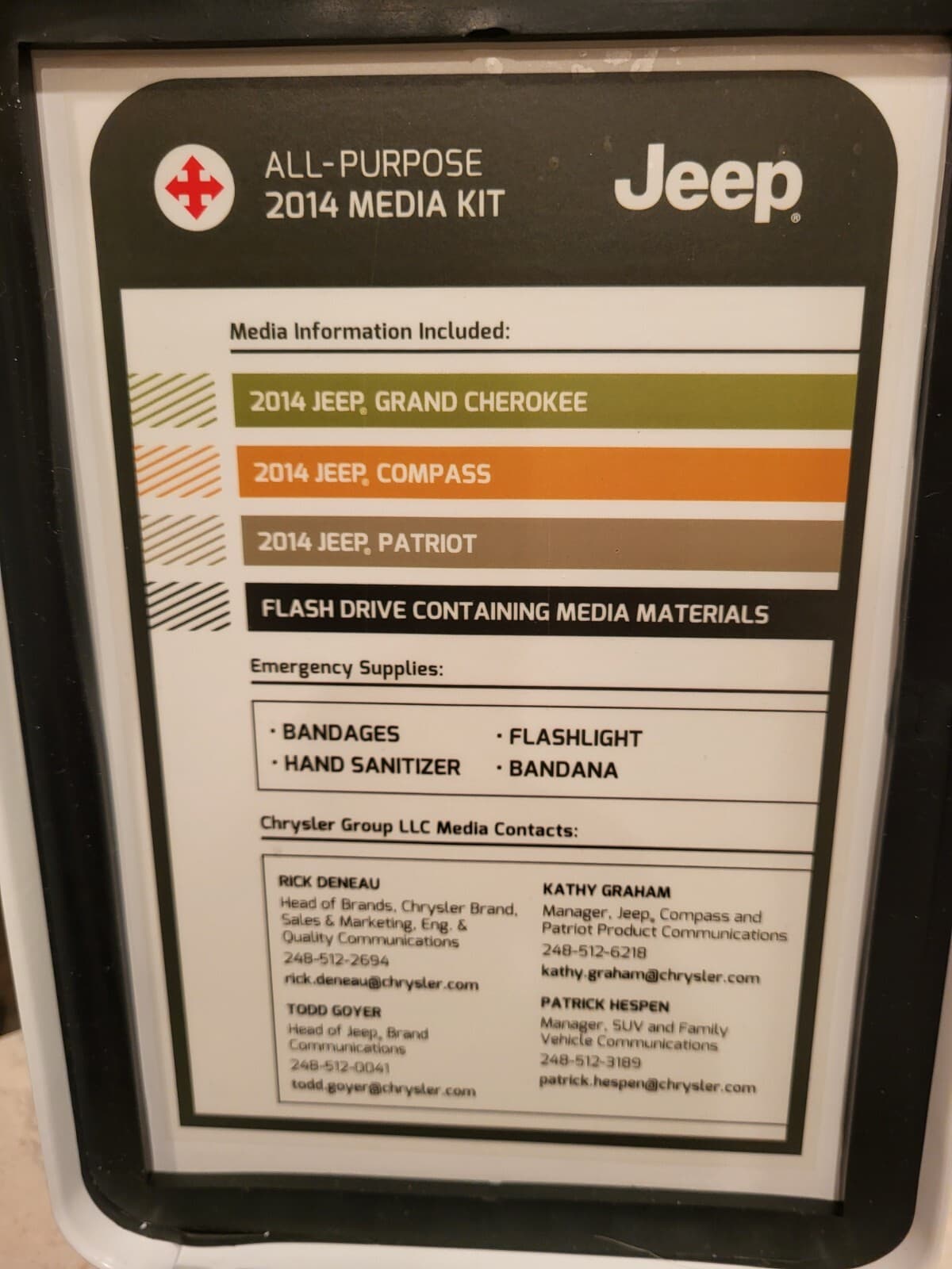 JEEP ALL PURPOSE MEDIA KIT PRESS KIT NEW 5