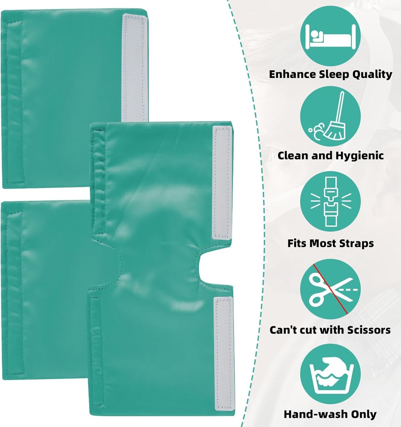 Satin CPAP Strap Covers, Mask Cover to Fit Airfit F30i Peacock Blue  4