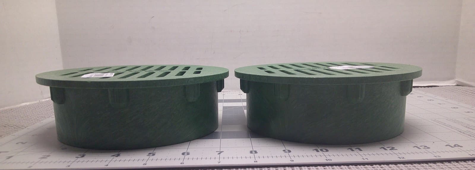 NDS Green/Matte 6 in. Structural Foam Polyolefin Round Drainage Grate Lot of 2 2