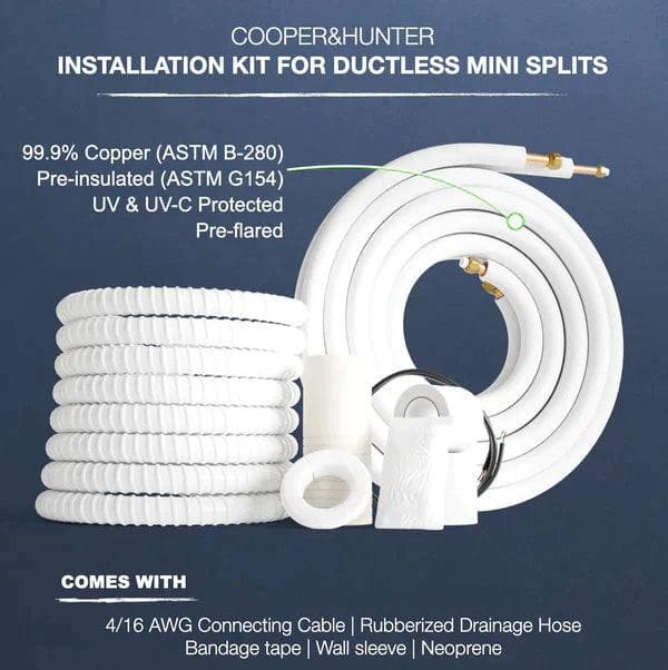 1/4"-1/2" Mini Split Line Set Kit Insulated Pre-Flared 16ft/25ft/50ft with Wires 5