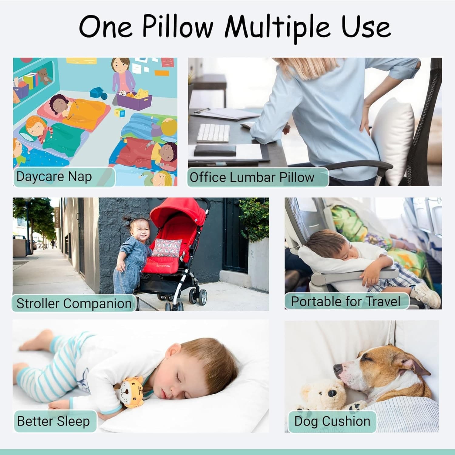 Toddler Pillow with Pillowcase - 13x18 Organic Cotton Hypoallergenic Kids Pillow 6