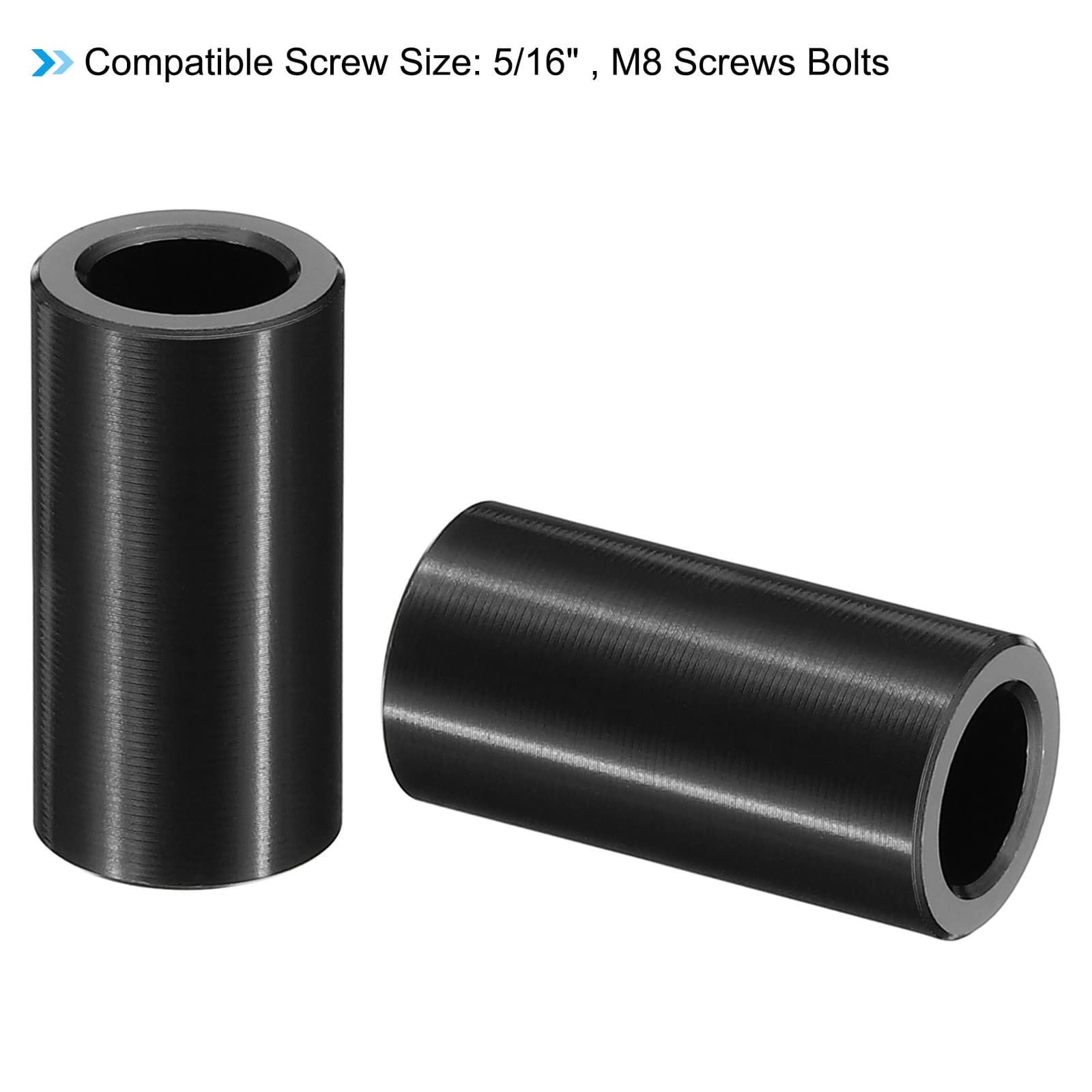 10 Pcs M8 Aluminum Spacers Metal Spacer Aluminum 5/16" ID x 1/2" OD x 1-1/4" L 4