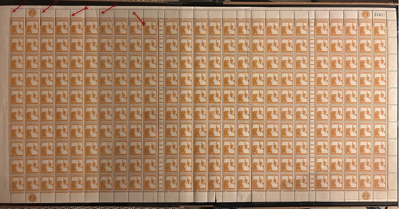 BRITISH MANDATE OF PALESTINE: 5 MILL PICTORIAL FULL PRINTING SHEET   (25-09 #37)