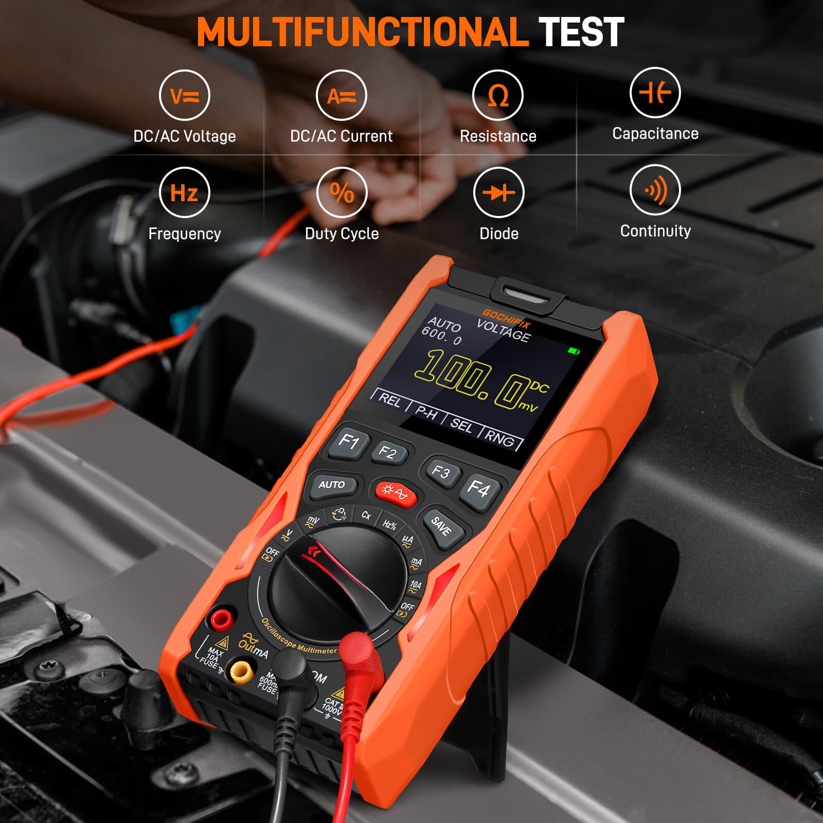 3 in1 12MHz Bandwidth 50MSa/s Handheld Oscilloscope Multimeter Waveform Generaor 5