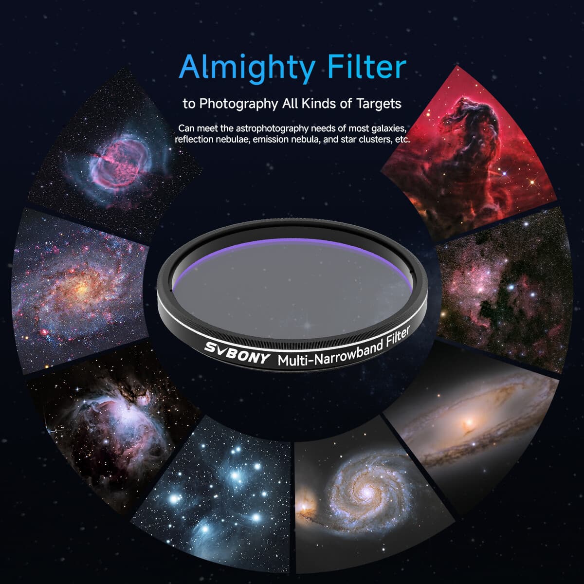 SVBONY SV240 2" Multi-Narrowband Galaxy&Nebula Filter for Urban Astrophotography 5