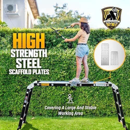 Ladder, Bryner 7 in 1 Multi-Purpose Ladder Aluminium Extension 12Ft Adjustable 6