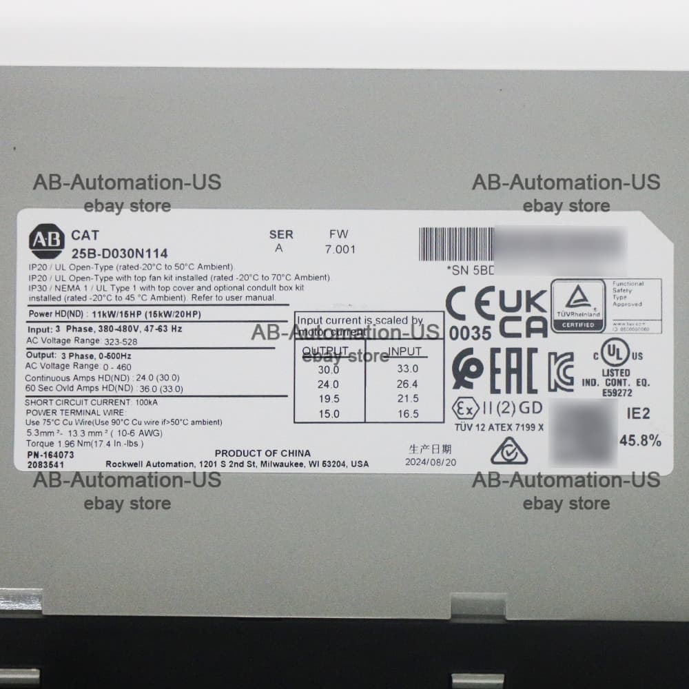25B-D030N114 PowerFlex 525 15kW 20Hp AC Drive Variable Frequency 4