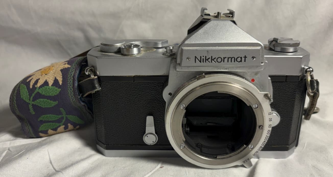 Nikkormat FTN- F Mount Silver Film Camera Body untested