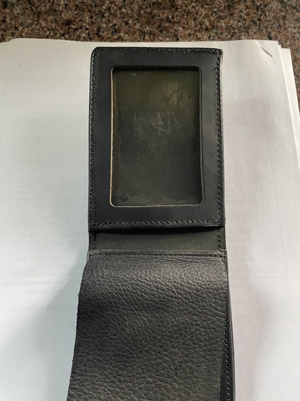 Leather Flat Badge Wallet 3