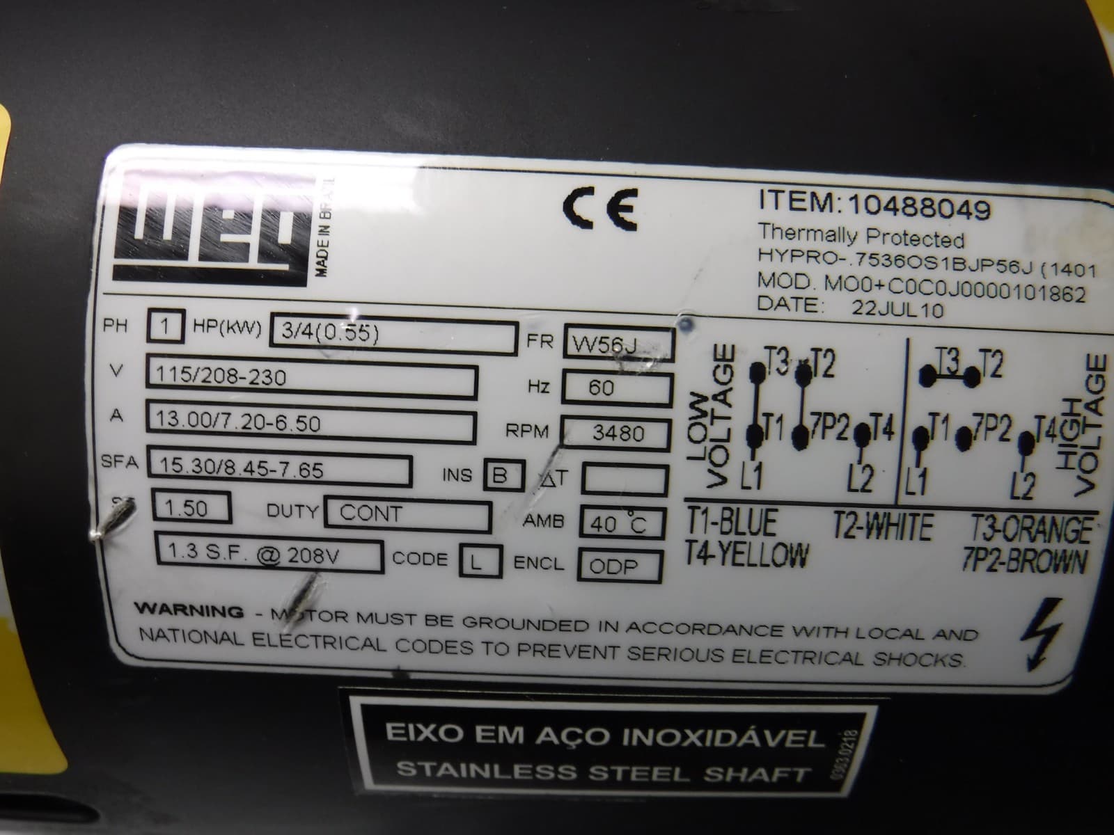 PENTAIR SHURFLO CENTRIFUGAL PUMP with WEG MOTOR COMCC33-01-90 NEW 2
