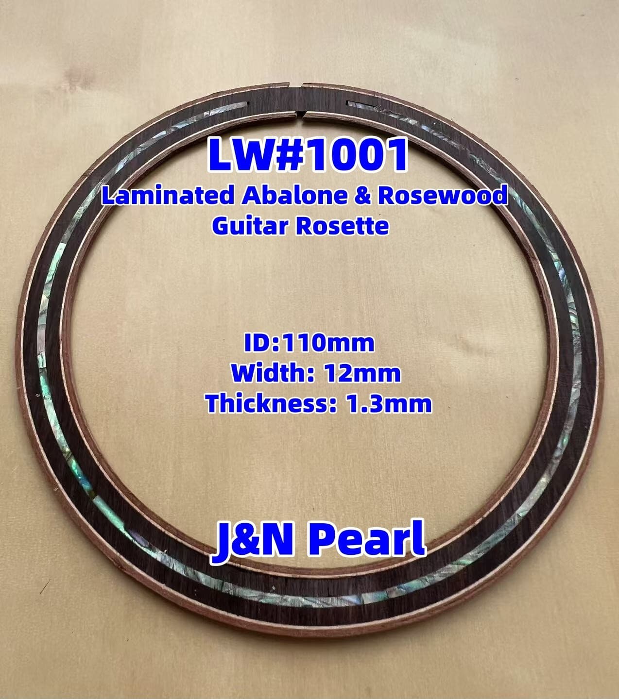 ID:110xWidth:12mm Laminated PA & Rosewood Guitar Rosette LW#1001 2