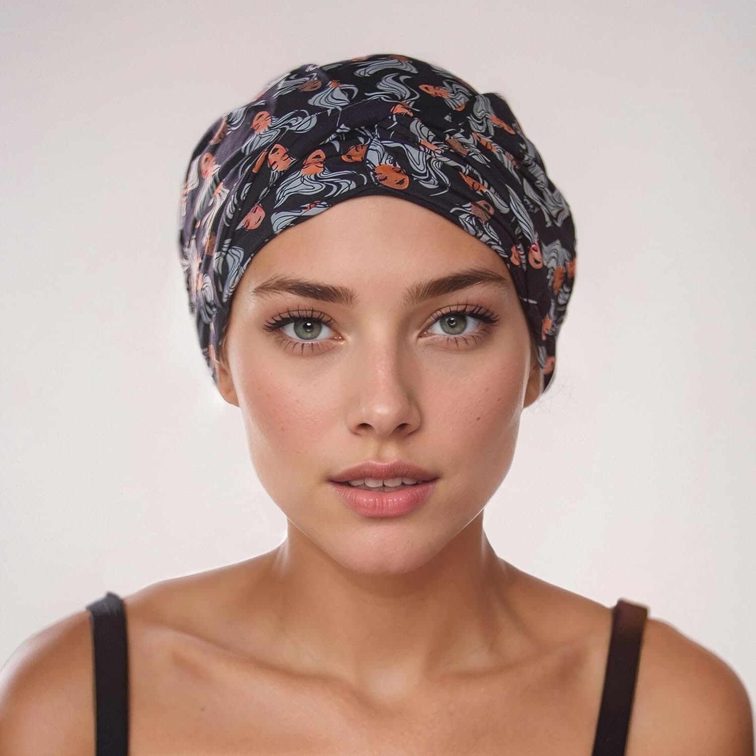 Swim Turban Water Resistant UV Protection for Long Hair Humidity Protection Cap