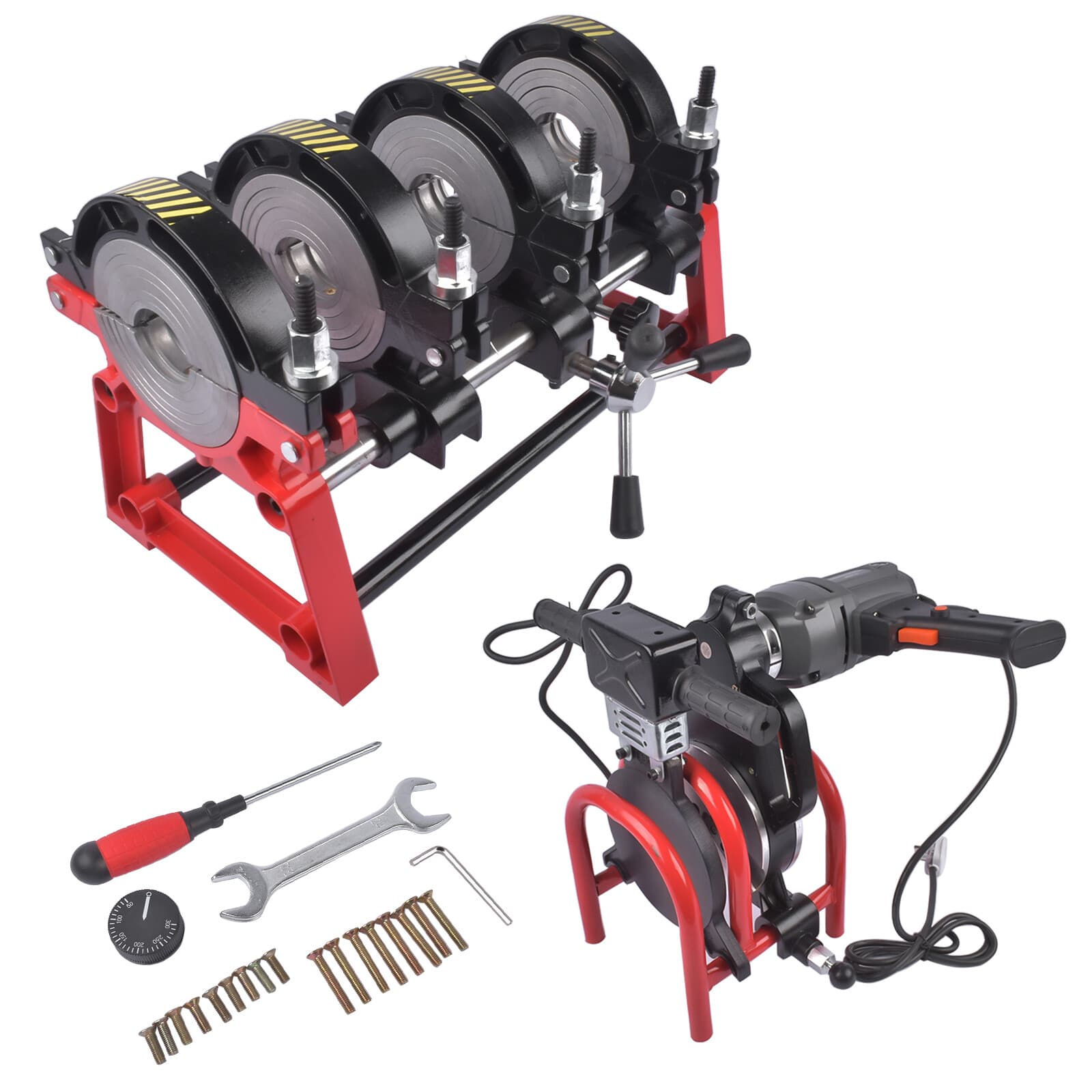 Manual Piping Pipe Fusion Welder 4 Clamps PE PP PB PVDF HDPE PVC 63-160MM 300°c 3