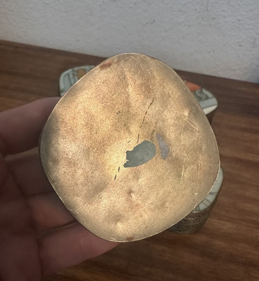 Antique Chinese Porcelain Pottery Shard Trinket Boxes, Silver Repousse- Set of 4 6