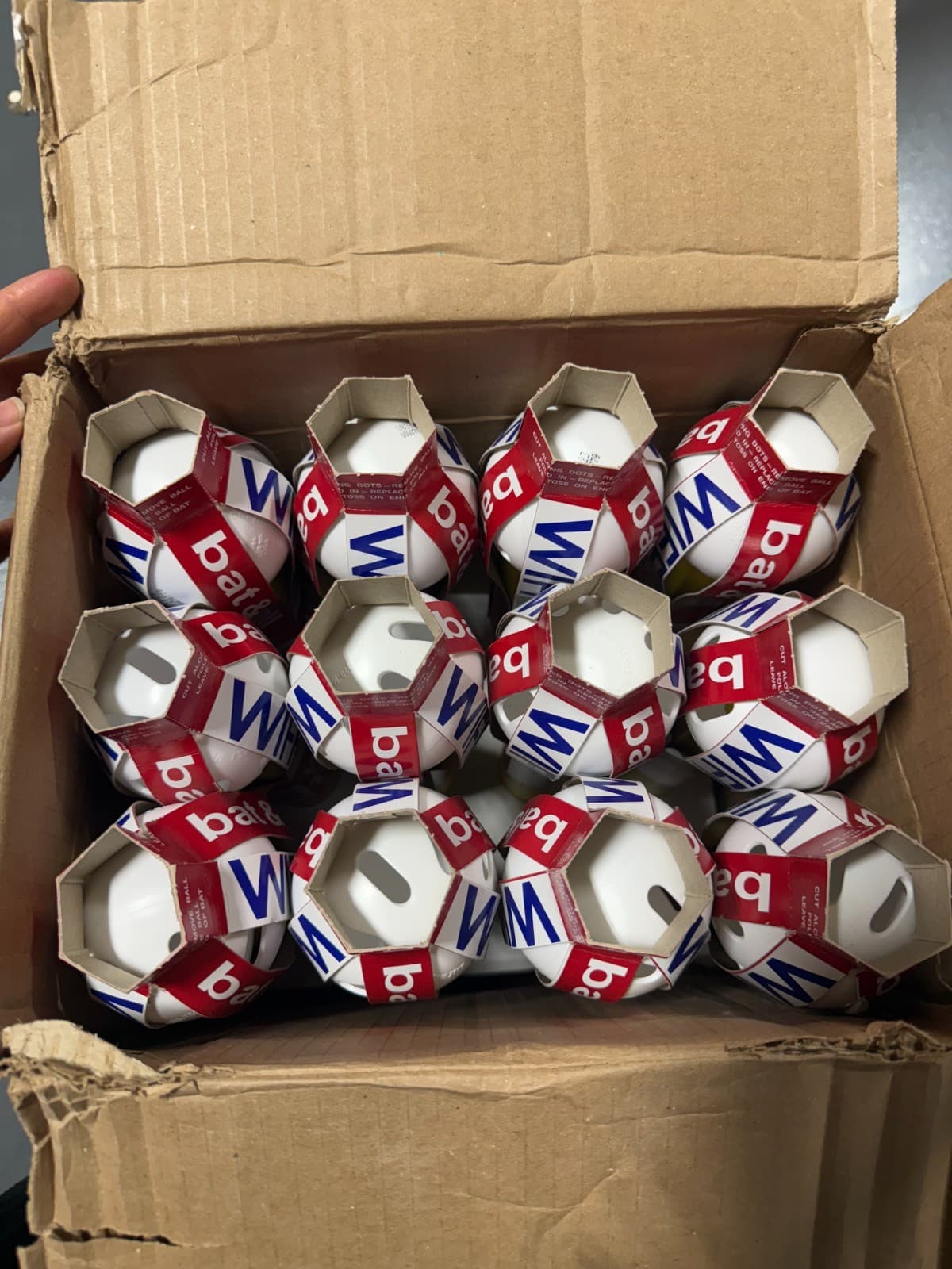 Wiffle Perforated Plastic Baseball And Plastic Bat Set, One Case 5