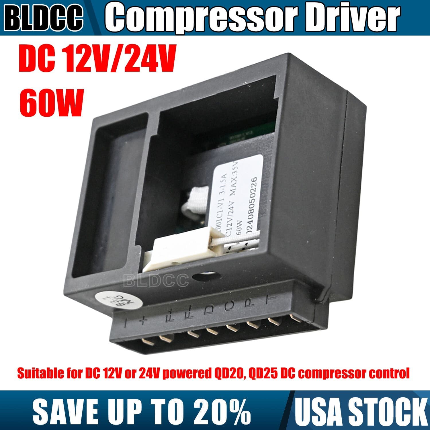 60W Vehicle Refrigerator ZY-CC60DC12/24V-B3 Variable Frequency Compressor Driver