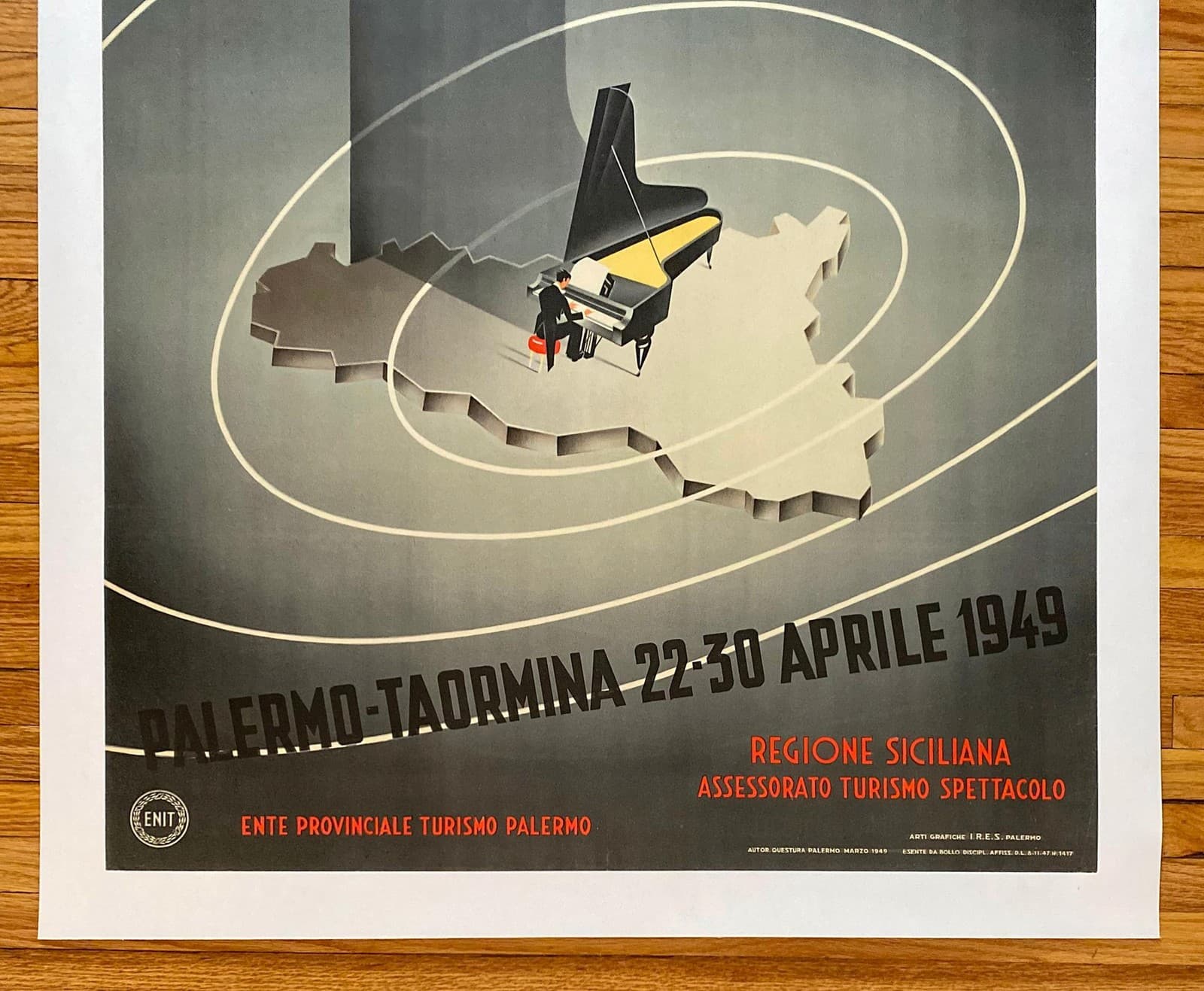 1949 International Society for Contemporary Music Festival Poster Retrosi ISCM 2