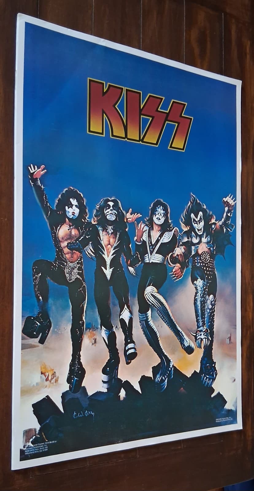 VG+ KISS Destroyer Vintage Poster 1976 AUCOIN 22 x 34 Gene Simmons - NEW NOS 4
