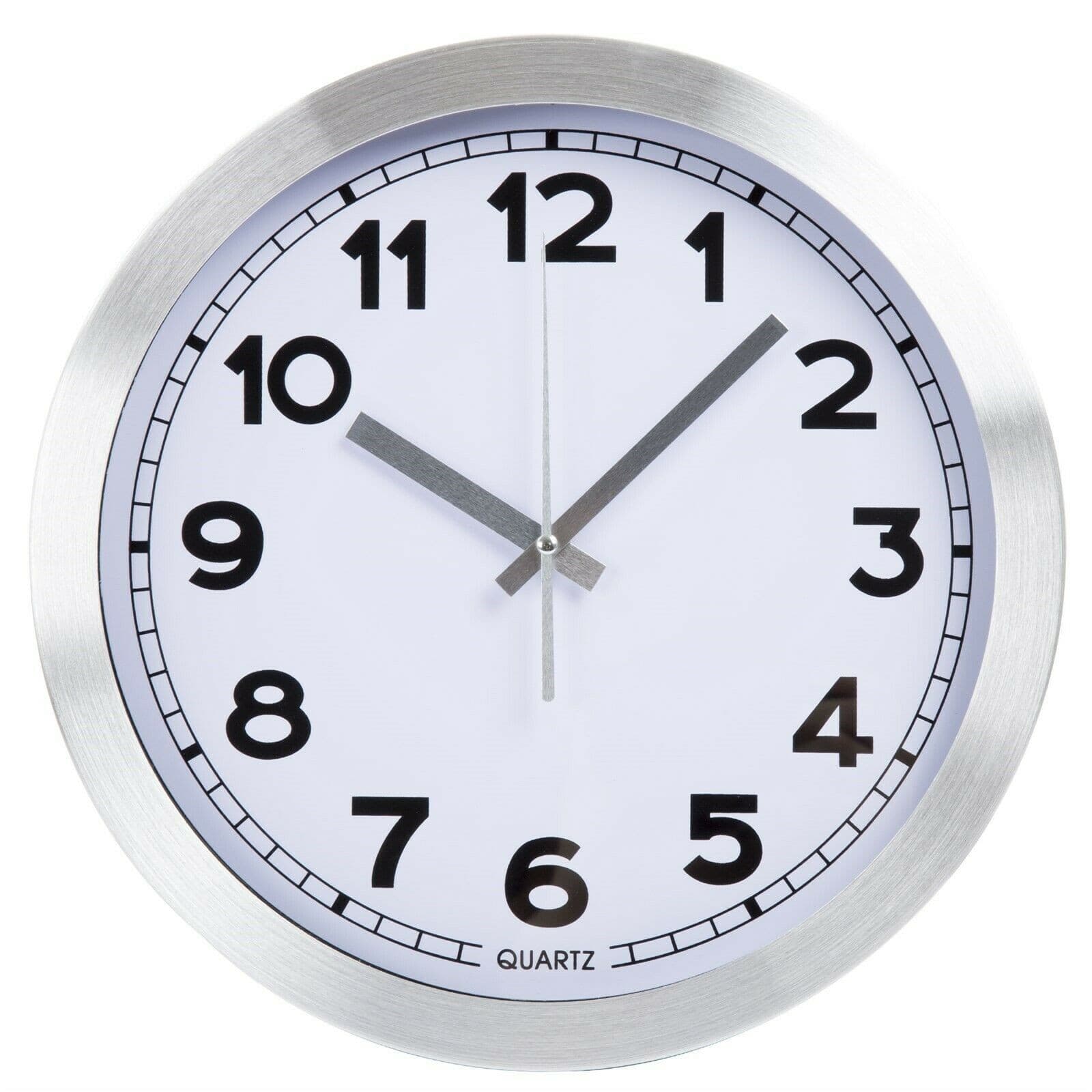 12 Inch Brushed Aluminum Wall Clock Modern Home Décor 2