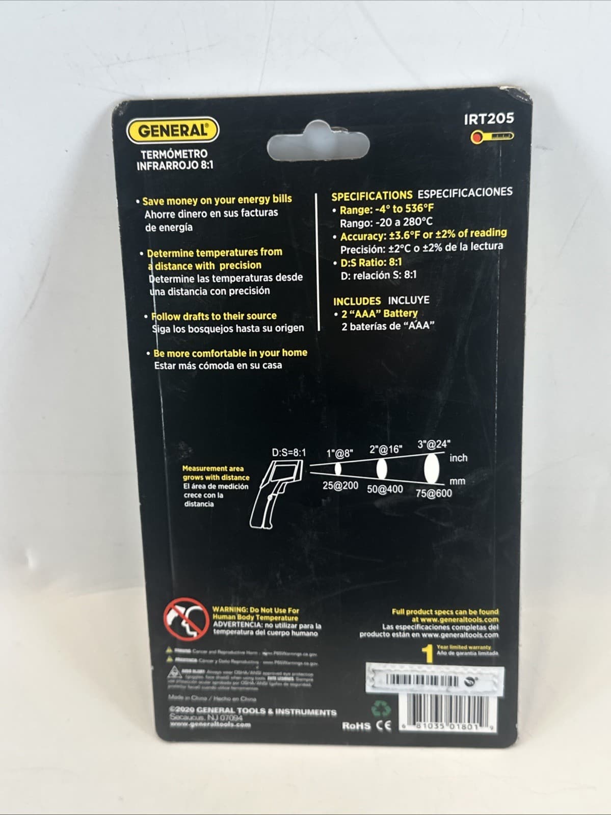 General Tools Mini Non-Contact Laser Infrared Thermometer Temperature Gun 2