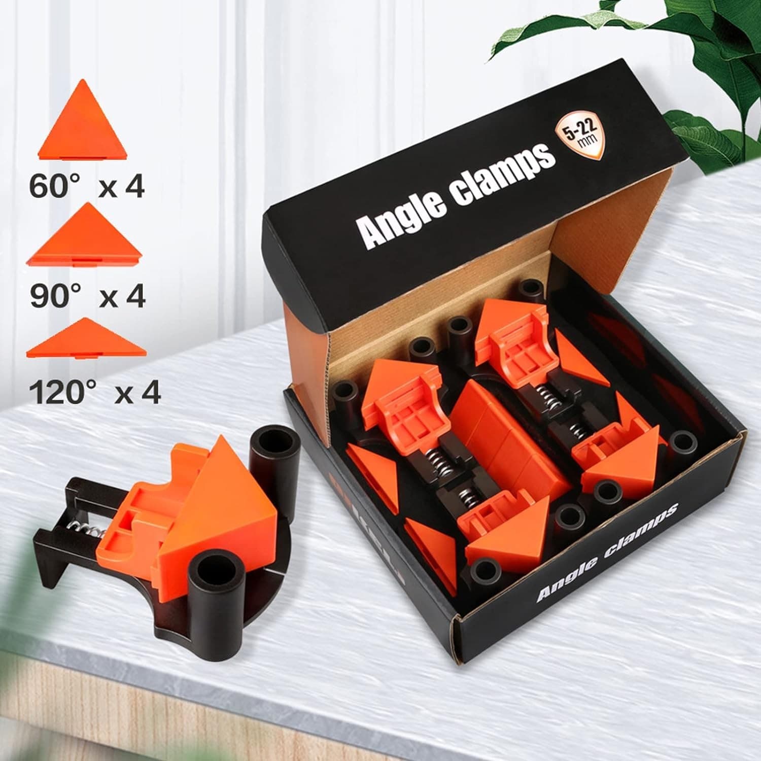 Corner Clamp for Woodworking - 60/90/120° Multi-Angle Adjustable Spring Clamps 2