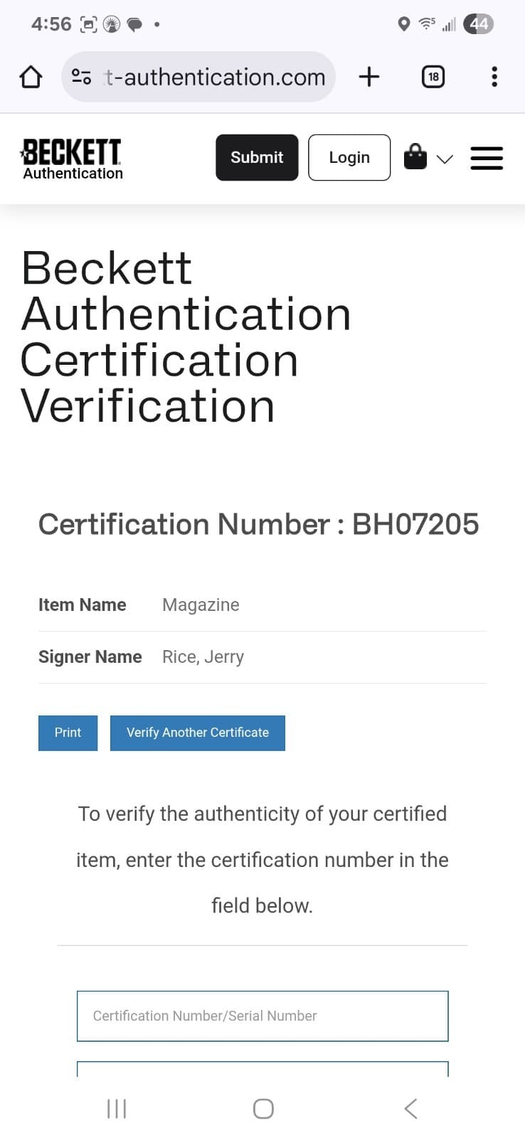 Jerry Rice Signed 1/30/89 Sports Illustrated  Beckett San Fran 49ers Football 5