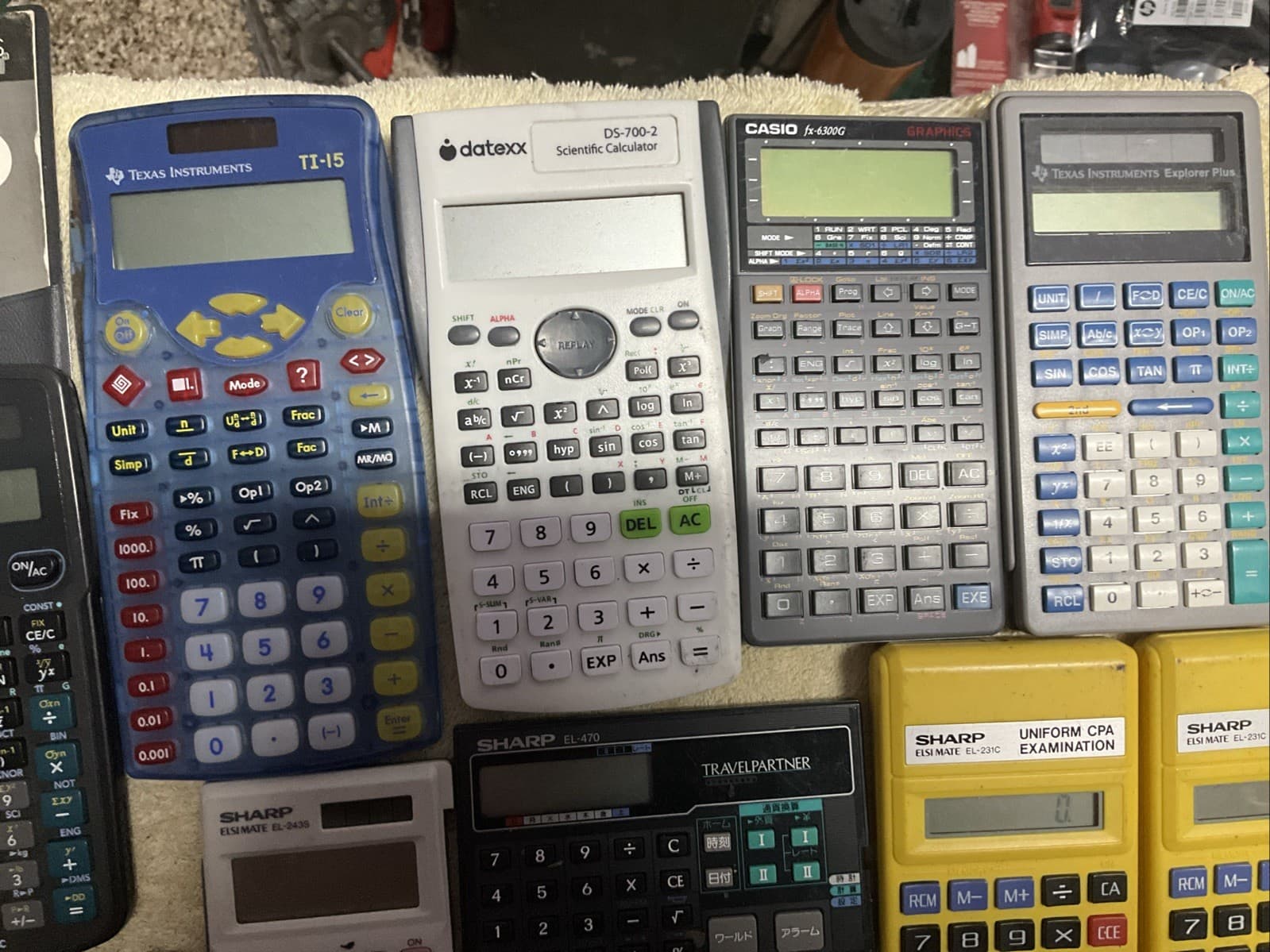 Vintage Calculator Lot of 30 – Casio TI Sharp – W/15 Covers Amost All Working 2