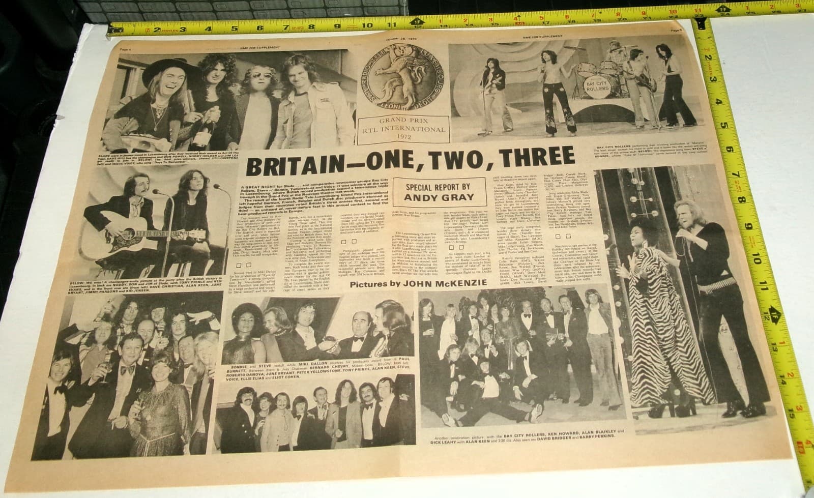 SLADE Vintage Original 2pc UK Newspaper Clipping Lot 1972 Noddy Holder Glam Rock 3