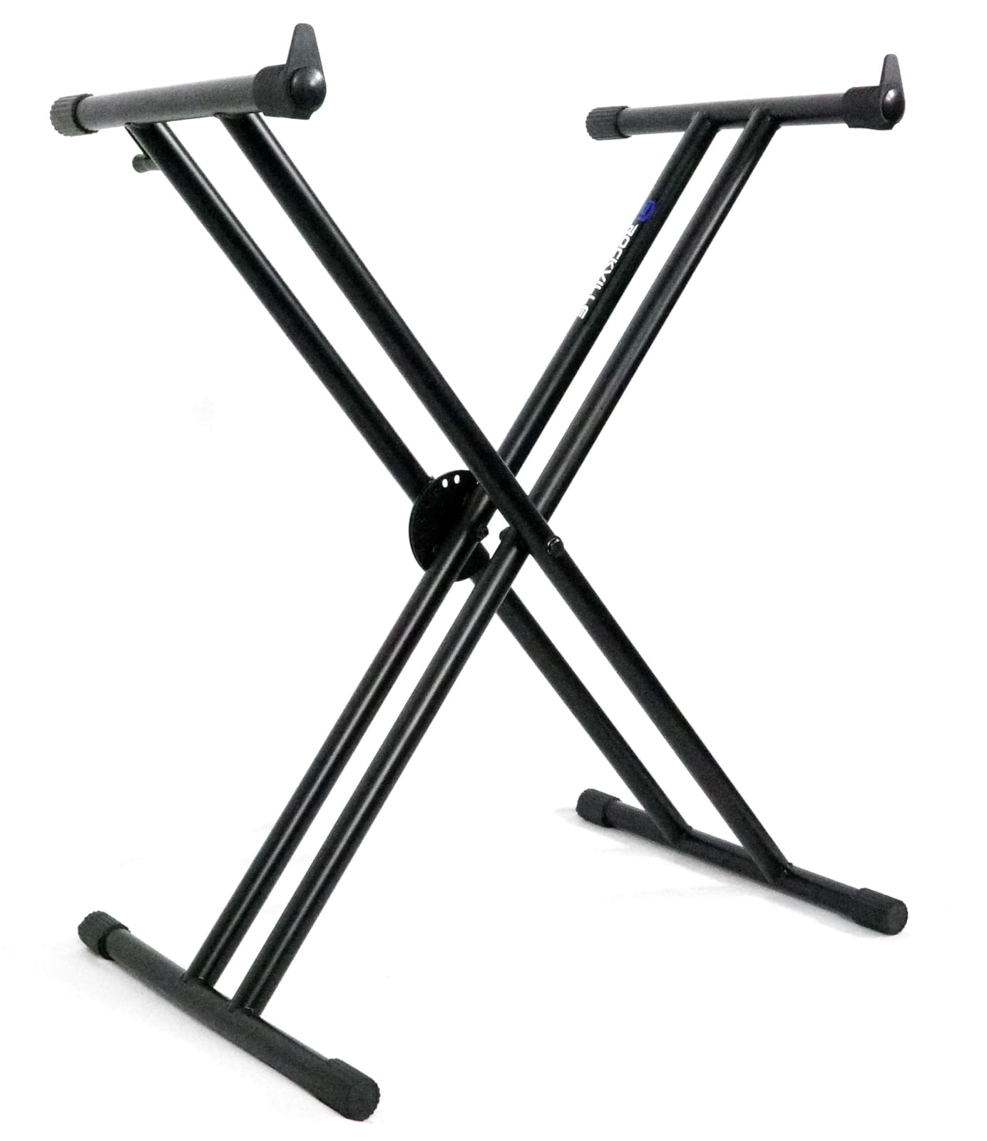 Rockville RKS30X Double X Braced Keyboard Stand w/ Push Button Lock + DJ Scrim 2