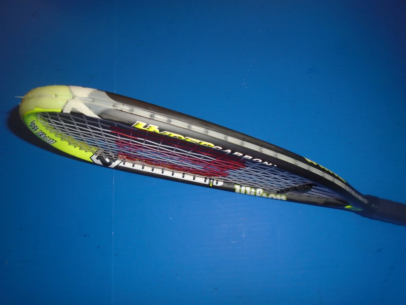 Wilson Hyper Carbon 150g Racquetball Racquet + Case. S-SM grip. VG. 6