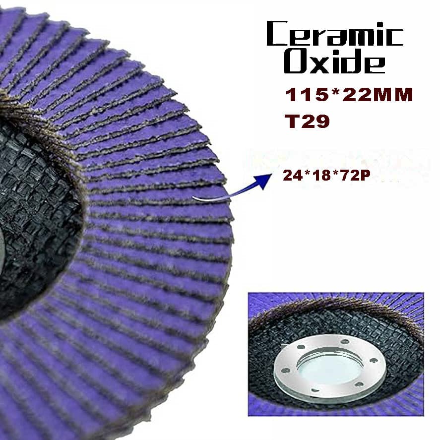 10PCS 4-1/2"x7/8"/115X22MM Purple Ceramic Flap Discs 80Grit Grinding Wheels T29 3