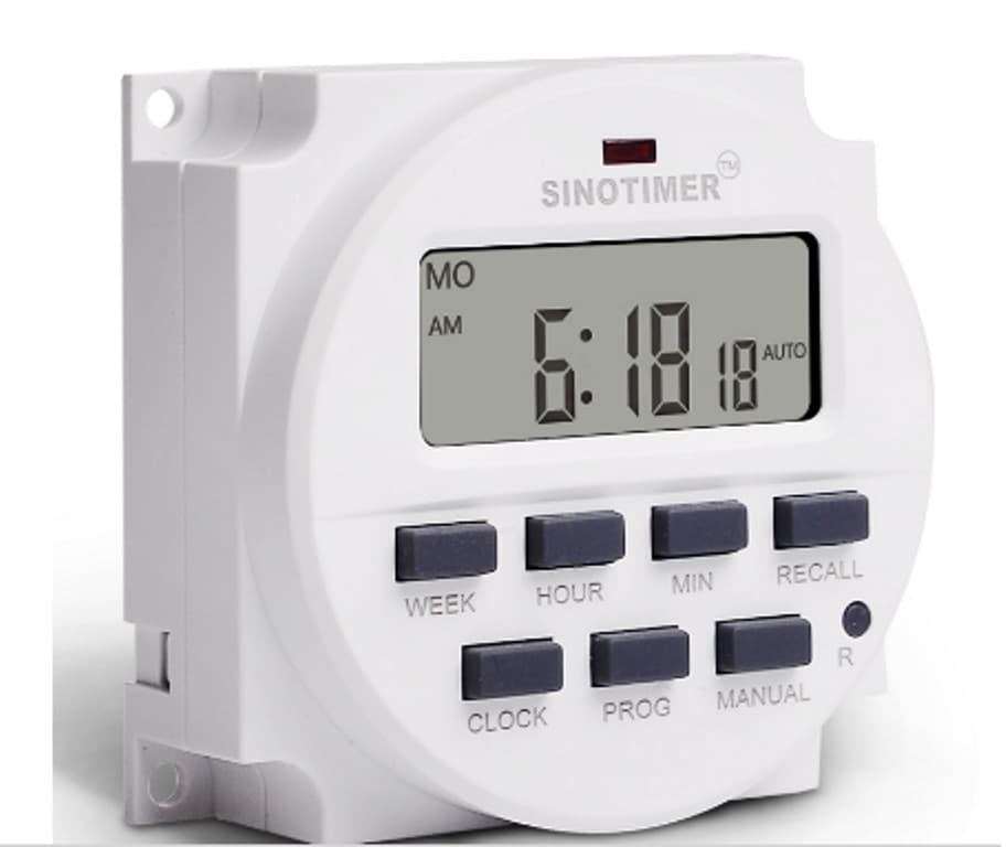 12V DC SINOTIMER DISPLAY TM618H-4 LCD Digital Timer Programmable Time Switch 4