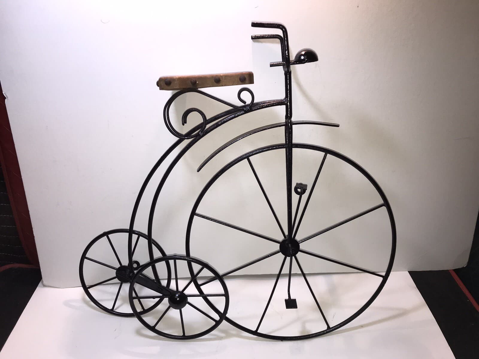 Tall Wrought Iron (Welded Wire) Early Bicycle Decor For Outside Or Pub Wall 4