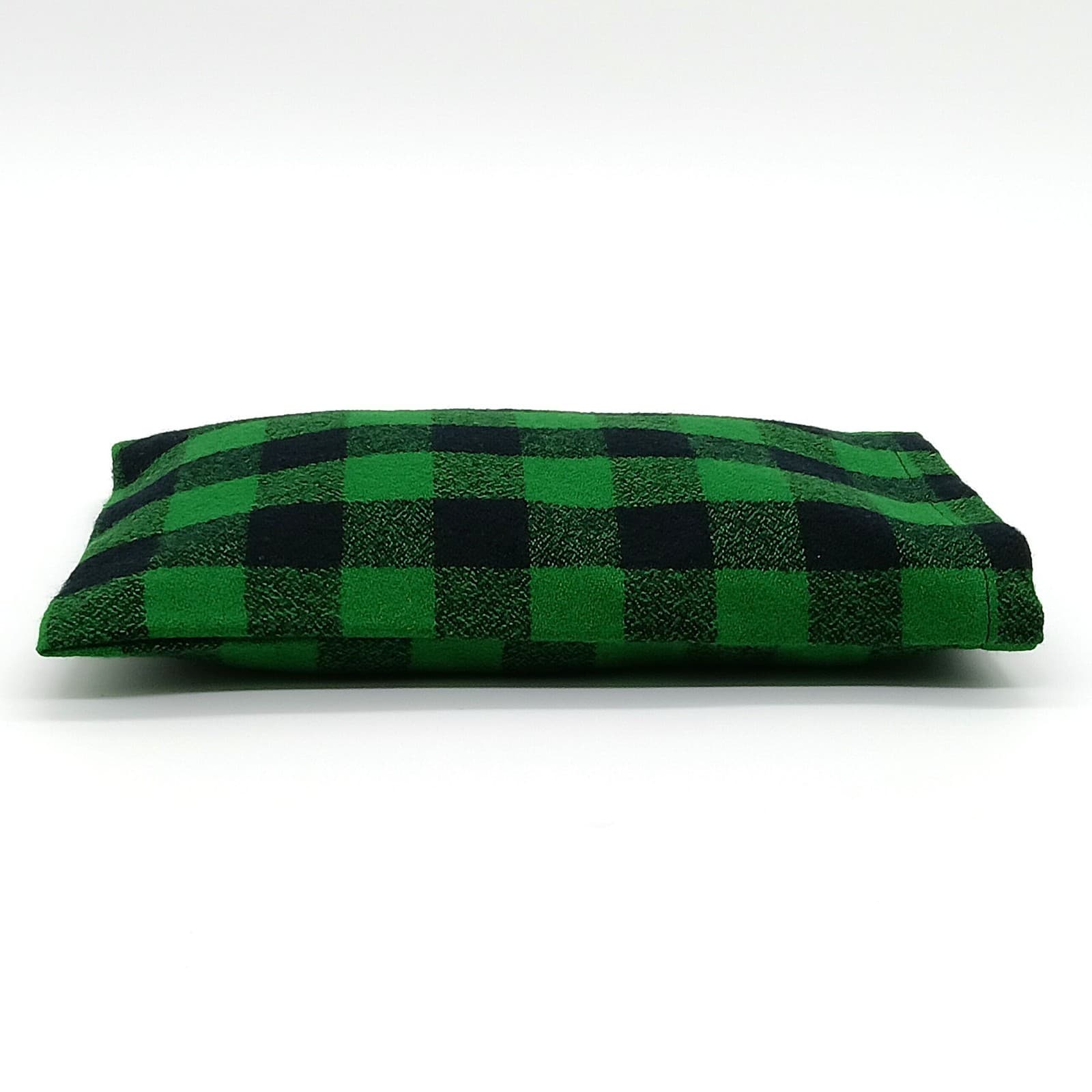 Microwavable Rice Heat Pack, Green & Black Plaid Flannel Hot Cold Therapy Pad 4