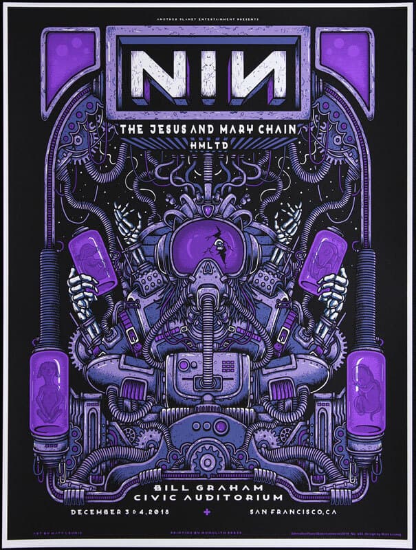 Nine Inch Nails Jesus and Mary Chain 2018 Poster Bill Graham Civic Matt Leunig